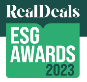 Logo of award for 'Real Deals Private ESG Awards 2023 Winner'